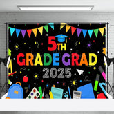 Lofaris Colorful Stationary 5th Grade Grad 2025 Backdrop